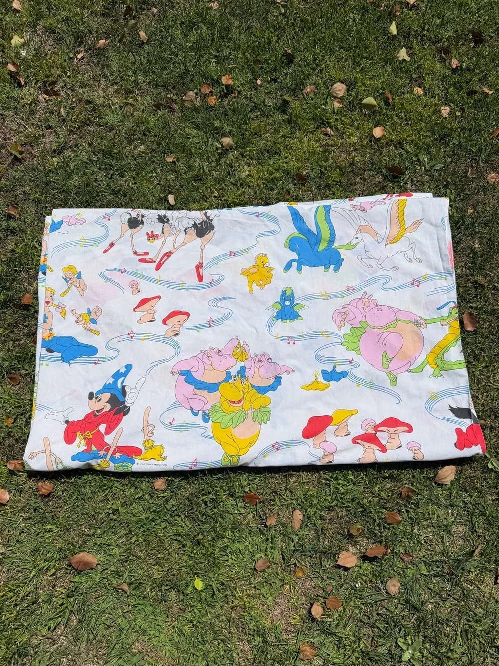 VTG Disney Fantasia 3-Piece Sheet Set Centaurettes Pegasus Cupids Hippos Rare